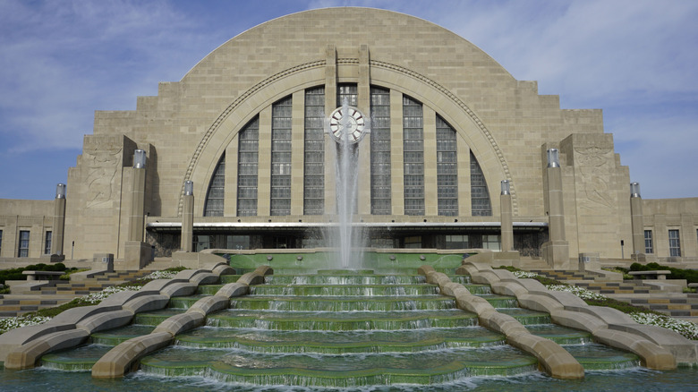 The front facade of Cincinnati's Union Terminal train station.
