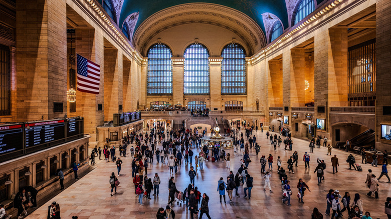 Passengers walk through New York City's Grand Central Terminal.