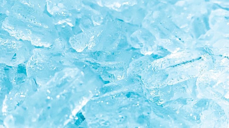 Closeup of ice pieces