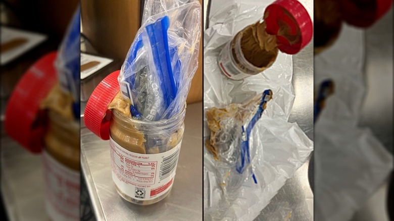 Bag of marijuana stuffed into peanut butter