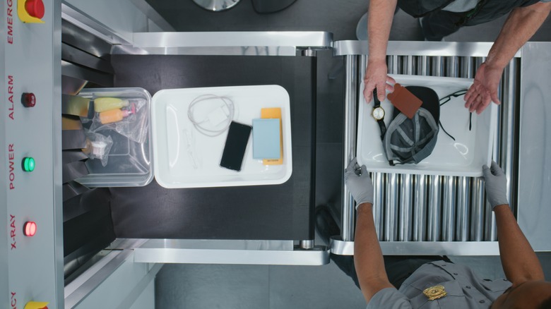 Passenger possessions going through security