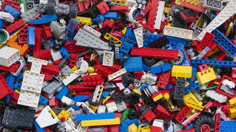 Pile of multi-colored LEGOs
