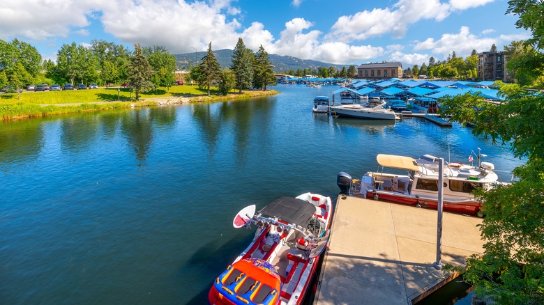Boats docked in Sandpoint