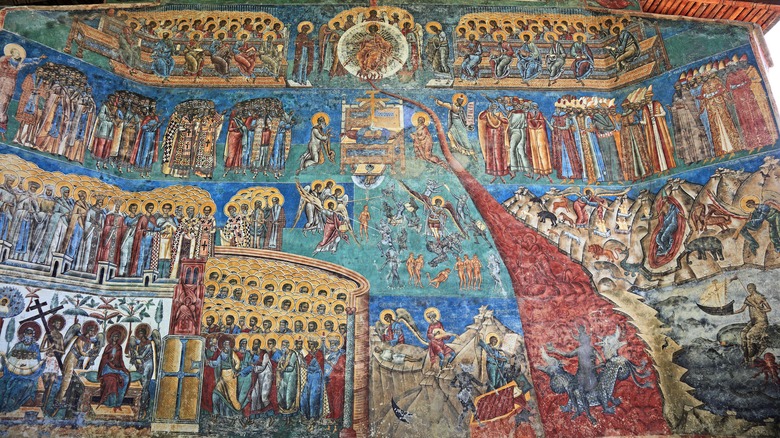 Biblical scenes in Voronet Monastery