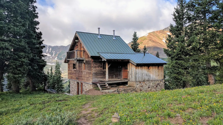 A view of OPUS Hut in the San Juan Mountains of Colorado