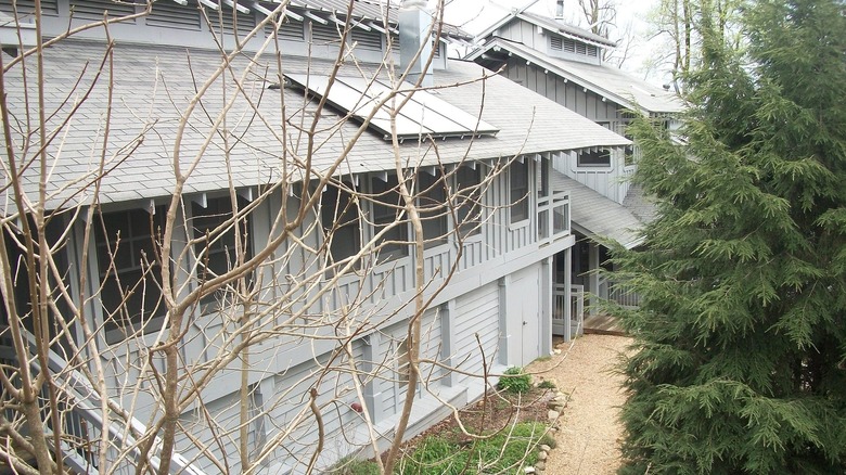 The shower house and other buildings at the Hike Inn in Chattahoochee National Forest, Georgia