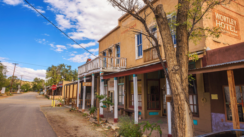 Abandoned Wortley Hotel located along the Turquoise Trail National Scenic Byway in Los Cerrillos