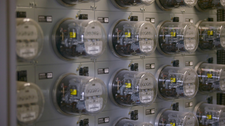 Bank of electricity meters