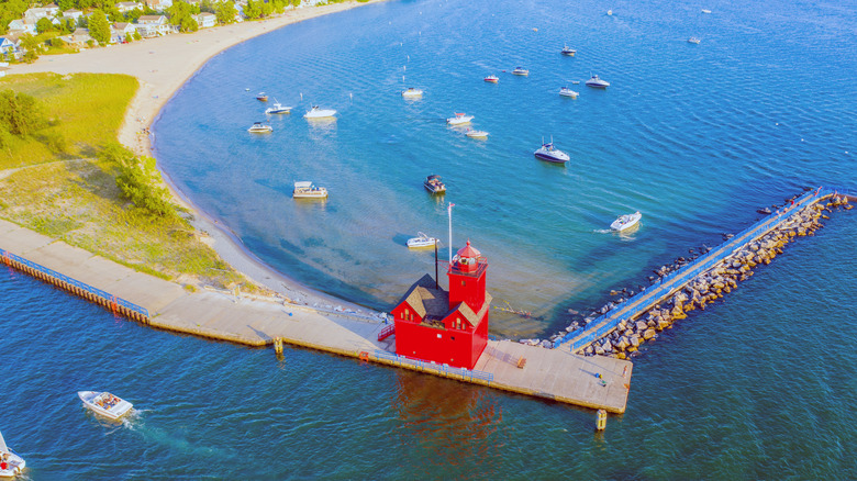 Boats in Holland State Park, Michigan