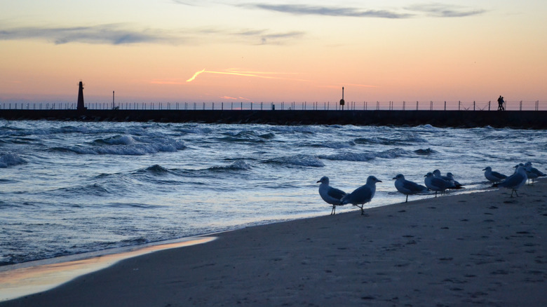 Sunset over Pere Marquette Park in Muskegon, Michigan