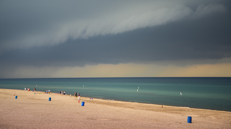 Dark clouds over Warren Dunes State Park
