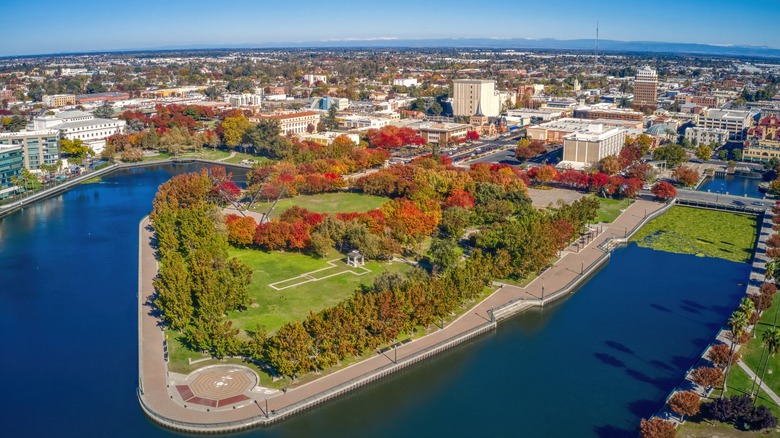 Aerial view of Stockton, California