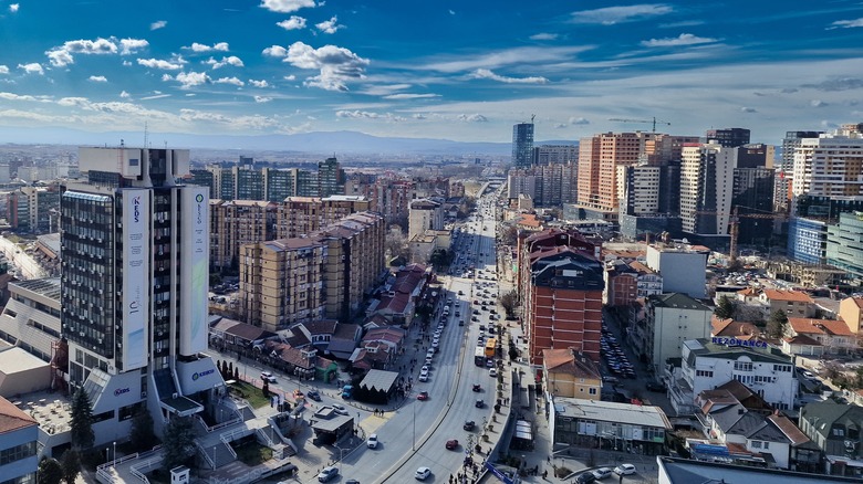 City view of Pristina, the capital and largest city of Kosovo