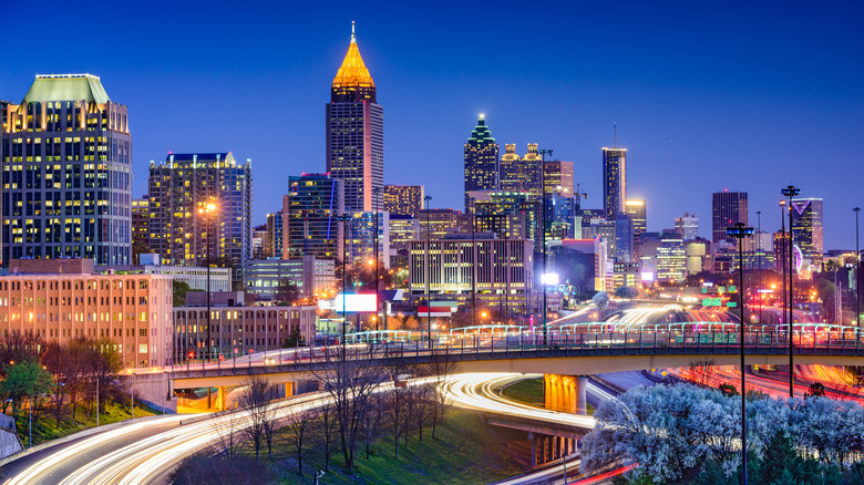 Atlanta, Georgia, USA twilight rush hour