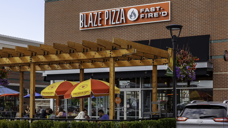 Blaze Pizza outlet with brick wall exteriors