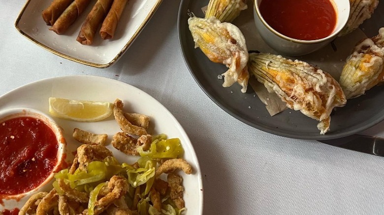 Three dishes at Crossroads Kitchen
