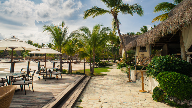 Bahamas outdoor beach restaurant