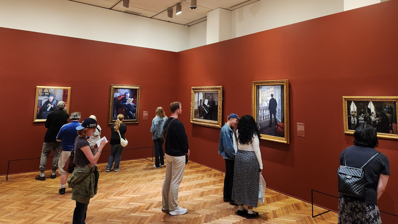 People looking at art in the Art Institute of Chicago