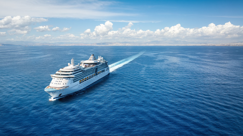 A cruise ship sailing the ocean