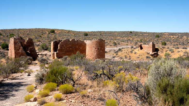 Ancient puebloan cliff dwellings in Hovenweep National Monument