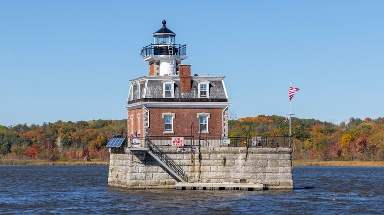 The Hudson-Athens Lighthouse in the Hudson River, New York