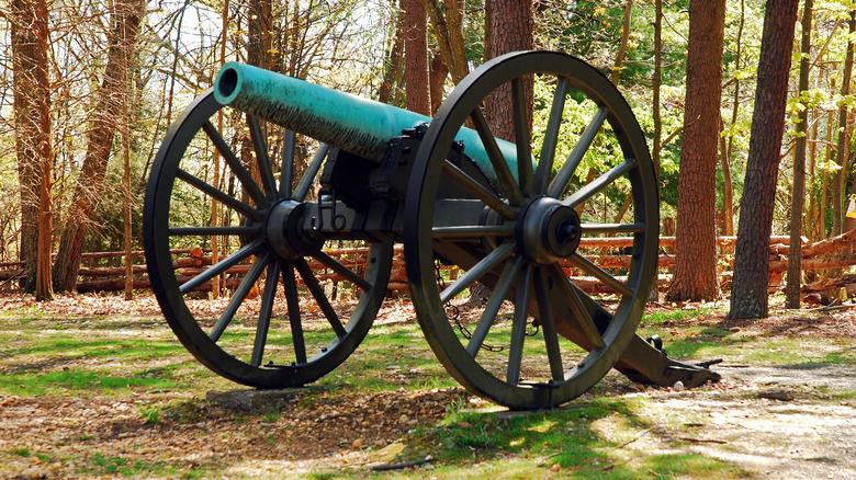 A canon used by the Confederate Army is found on the grounds of the Fredericksburg and Spotsylvania National Military Park in Virginia