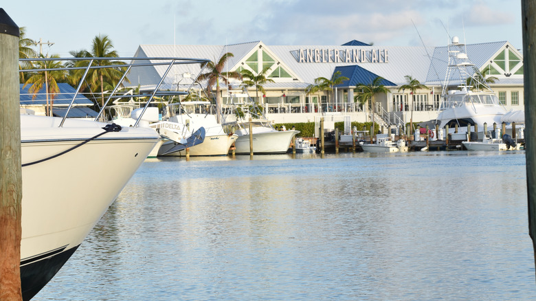The marina and restaurant at Hawks Cay Resort, Duck Key, Florida Keys