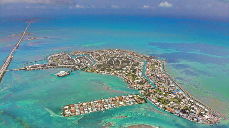 An aerial view of Duck Key in the Florida Keys