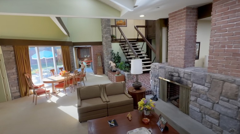 Interior of the living room at The Brady Bunch house in Los Angeles