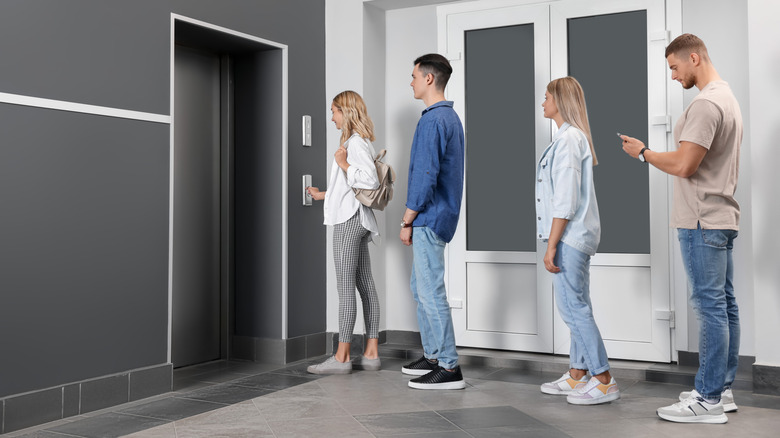 People waiting for an elevator