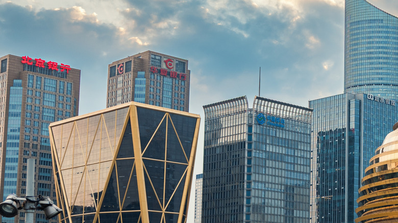 The modern buildings of Hangzhou