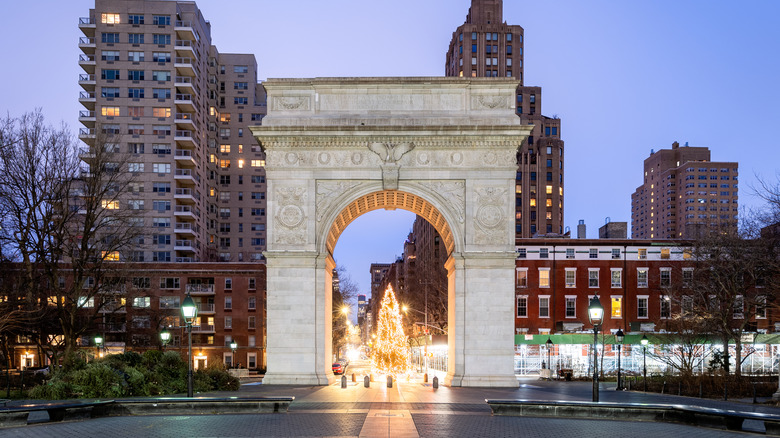 Washington Square, New York, in winter