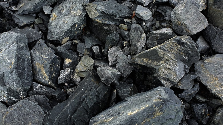 Rocks by a mountain