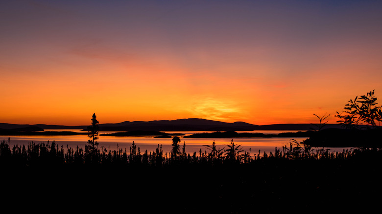 Lake Manicouagan at sunset