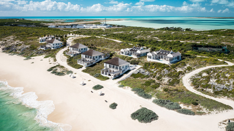 Beach villas at Ambergris Cay