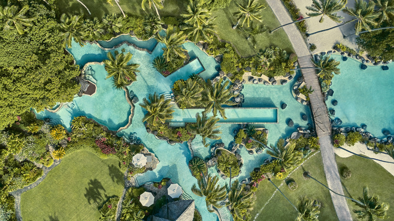 Aerial view of the pool at COMO Laucala Island