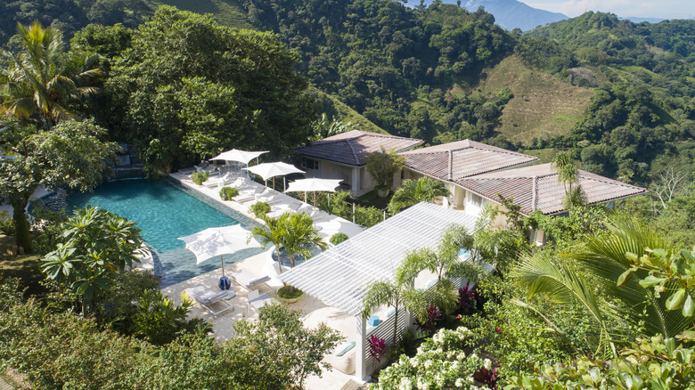 Aerial view of the pool at The Retreat