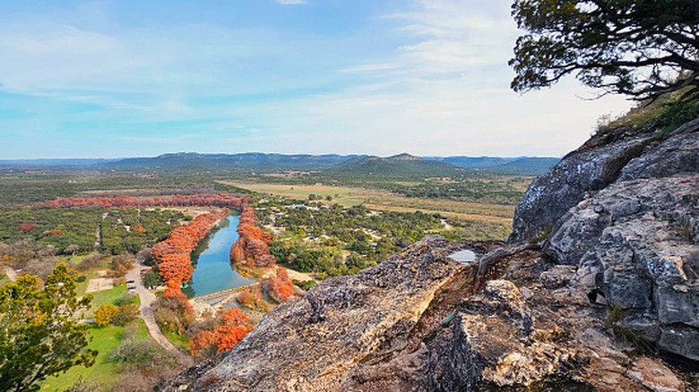 Sweeping views of the Frio River as seen atop a Garner State Park overlook