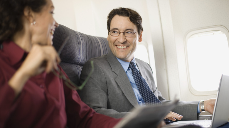 Two people on plane