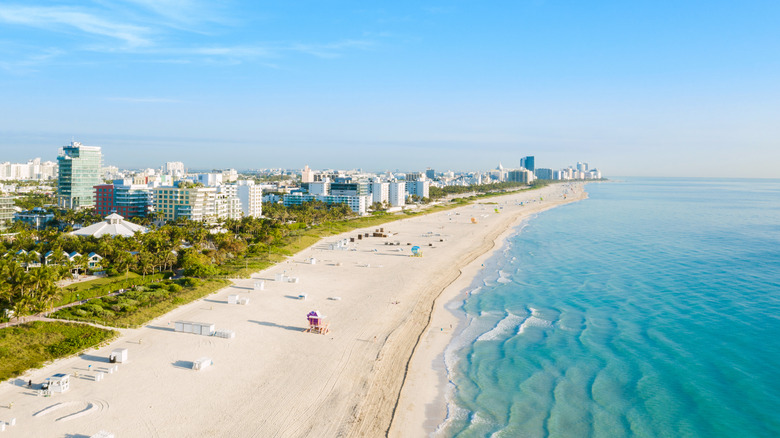 Aerial view of South Beach, Miami.