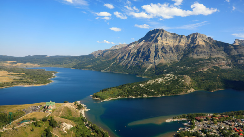 Aerial view of Waterton National Park, Alberta