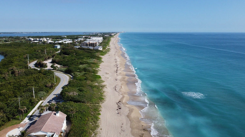 Aerial view of the sands at Hutchinson Island