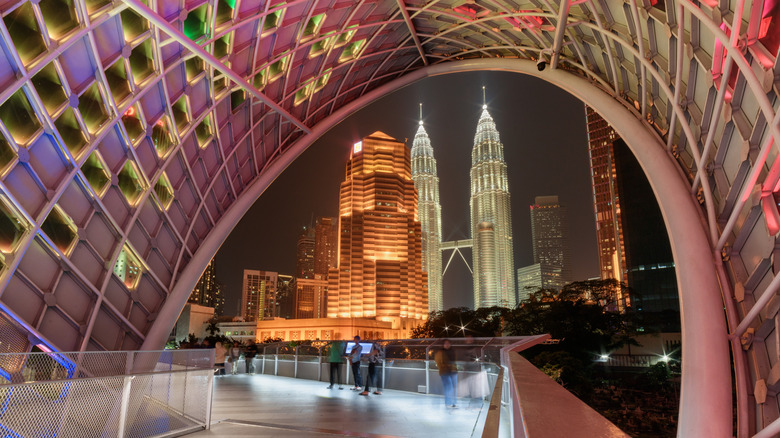 Kuala Lumpur's Petronas towers as seen from Kampung Baru
