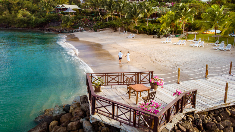 Couple on St. Lucia beach