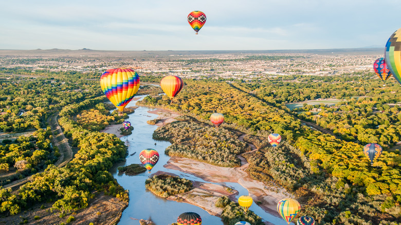 Hot air balloons over Albuquerque
