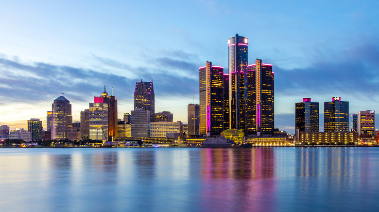 Detroit skyline as seen from the water
