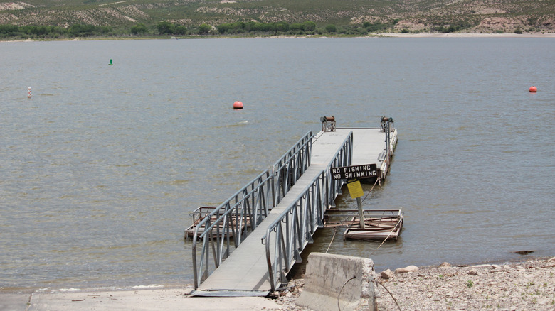 A pier in Caballo Lake, New Mexico