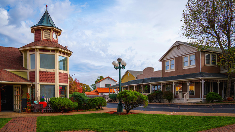 Landmark buildings in the historic district of Osage Beach, Missouri, on the Lake of the Ozarks