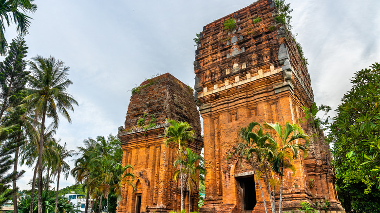 The facade of the Thap Doi Twin Towers, ancient Champa ruins near Quy Nhon, Vietnam