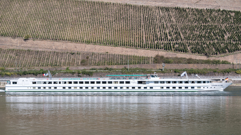 River cruise ship LEONARDO DA VINCI of CroisiEurope on the river Rhine.